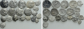 20 Greek Silver Coins; Some With Edge Faults