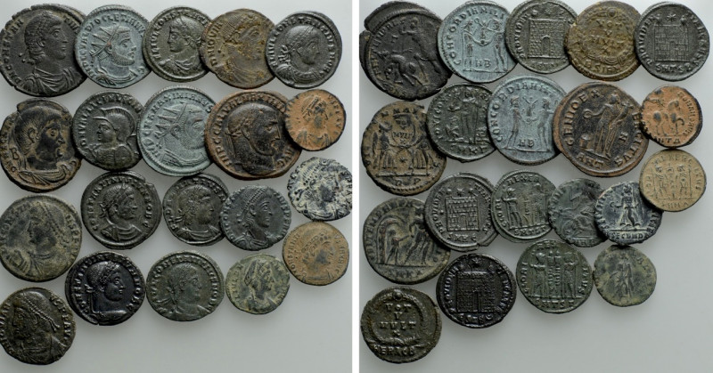 20 Late Roman Coins. 

Obv: .
Rev: .

. 

Condition: See picture.

Weig...