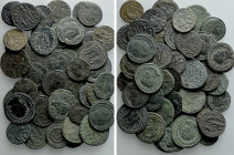 Circa 46 Late Roman Coins; Many URBS ROMA Types