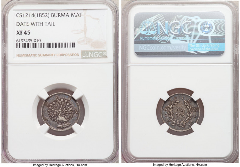 Pair of Certified "Peacock" Issues CS 1214 (1853)-Dated NGC, 1) Mat - XF45, KM8....