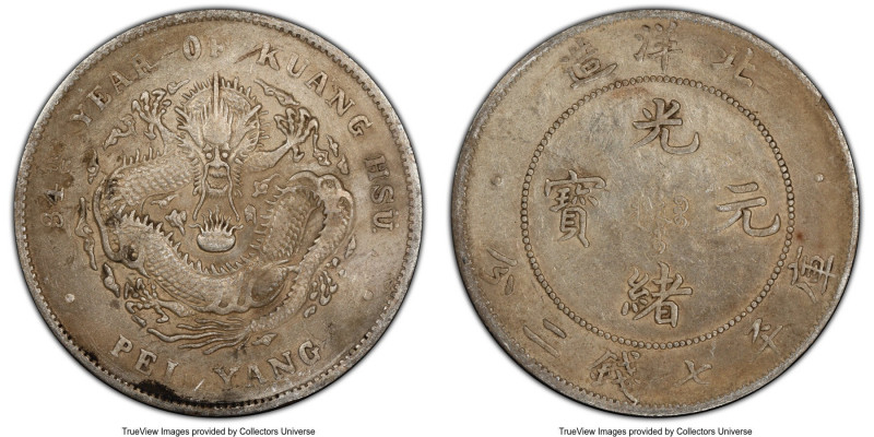 Chihli. Kuang-hsü Pair of Certified Dollars Year 34 (1908) VF Details PCGS, 1) D...