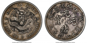 Kiangnan. Kuang-hsü Dollar CD 1898 XF Details (Environmental Damage) PCGS, Nanking mint, KM-Y145a.2, L&M-217, Kann-71. Dragon with raised eyeballs var...