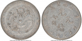 Kiangnan. Kuang-hsü Dollar CD 1901 XF Details (Chopmarked) NGC, Nanking mint, KM-Y145a.6, L&M-244. Dot-eyed dragon with "HAH" to obverse (reverse as h...