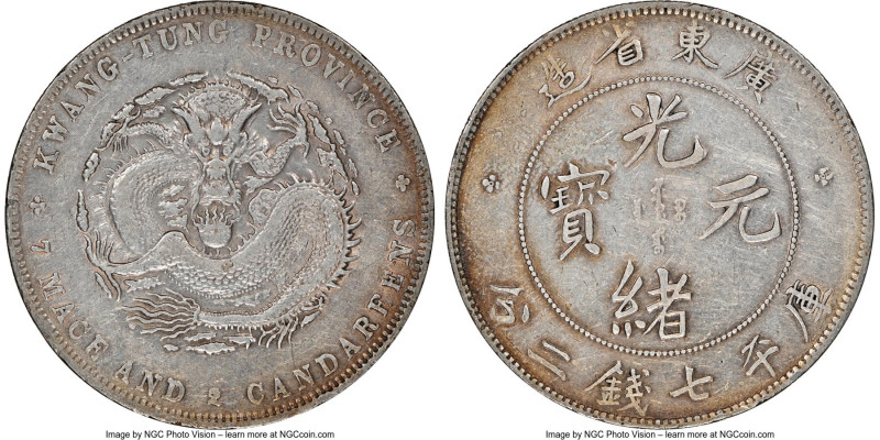 Kwangtung. Kuang-hsü Dollar ND (1890-1908) XF Details (Chopmarked) NGC, Kwangtun...