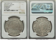 Sinkiang. Republic Dollar Year 38 (1949) VF Details (Cleaned) NGC, Sinkiang Pouring Factory mint, KM-Y46.2, L&M-842. Pointed base 1 variety. A general...