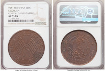 Szechuan. Republic 3-Piece Lot of Certified 200 Cash NGC, 1) copper 200 Cash Year 2 (1913) - AU53 Brown, KM-Y459.1, curved tassels variety 2) brass 20...