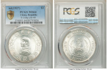 Republic Sun Yat-sen "Memento" Dollar ND (1927) MS64 PCGS, KM-Y318a, L&M-49. Luxuriously satiny and expressing only a hint of silver tone, this near-g...