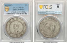 Republic Sun Yat-sen Military "Memento" Dollar ND (1927) XF40 PCGS, cf. KM-Y318a (for standard type), L&M-49 (same), WS-Unl. Military or warlord issue...