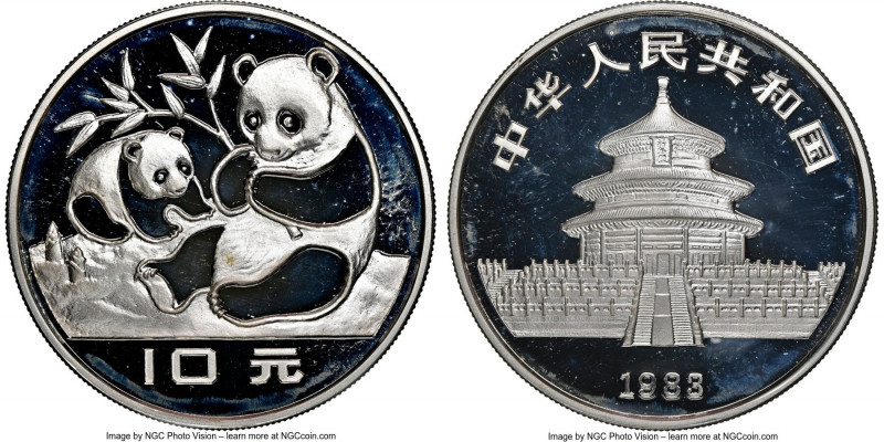 People's Republic silver Proof Panda 10 Yuan 1983 PR68 Ultra Cameo NGC, Shanghai...