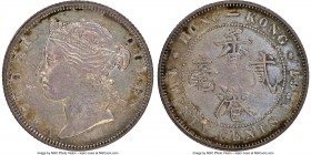 British Colony. Victoria 20 Cents 1867 XF Details (Cleaned) NGC, KM7. Dressed in steel and displaying marked iridescence over finely hairlined surface...