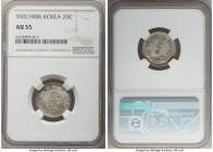Yung Hi 3-Piece Lot of Certified Issues Year 2 (1908) NGC, 1) 20 Chon - AU58, KM1140 2) 20 Chon - AU55, KM1140 3) 1/2 Won - AU Details (Cleaned), KM11...