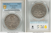 Republic Peso 1869 Mo-C XF45 PCGS, Mexico City mint, KM408.5. A minimally available first-year of issue for the series generally encountered in lesser...