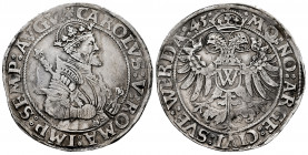 Charles I (1516-1556). Taler. 1545. Donauwörth. (Dav-9170). Ag. 28,82 g. In the name of Charles V. Scarce. VF. Est...350,00. 

Spanish description: ...
