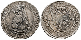 Charles I (1516-1556). Taler. 1542. Kaufbeuren. (Dav-9344). Ag. 28,08 g. In the name of Charles V. Planchet crack. Almost VF. Est...150,00. 

Spanis...