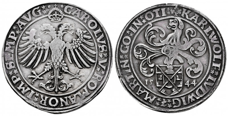 Charles I (1516-1556). Taler. 1544. Öttingen. (Dav-9617). Ag. 28,62 g. Karl Wolf...