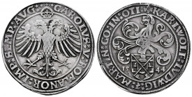 Charles I (1516-1556). Taler. 1544. Öttingen. (Dav-9617). Ag. 28,62 g. Karl Wolfgang, Ludwing XV y Martin. Scarce. Almost XF. Est...320,00. 

Spanis...