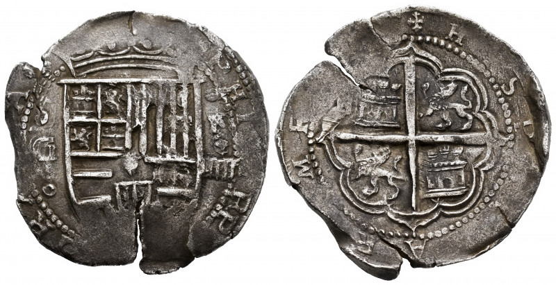 Philip II (1556-1598). 4 reales. Granada. F. (Cal-484). Ag. 15,36 g. Flan cracks...