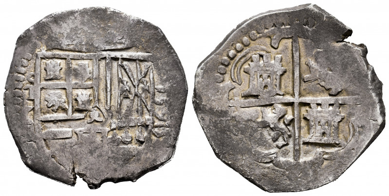 Philip II (1556-1598). 4 reales. 1595. Toledo. C. (Cal-617). Ag. 13,28 g. Light ...