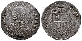 Philip II (1556-1598). 1 ducaton. 1594. Milano. (Tauler-491). (Vti-57). Ag. 32,06 g. Rare. VF. Est...500,00. 

Spanish description: Felipe II (1556-...
