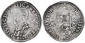 Philip II (1556-1598). 1 escudo felipe. 1558. Nimega. (Tauler-1179). (Vti-1178). (Vanhoudt-253.NIJ). Ag. 33,65 g. VF. Est...250,00. 

Spanish descri...