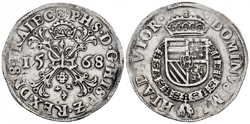 Philip II (1556-1598). 1 escudo of Burgundy. 1568. Utrecht. (Tauler-1291). (Vti-...