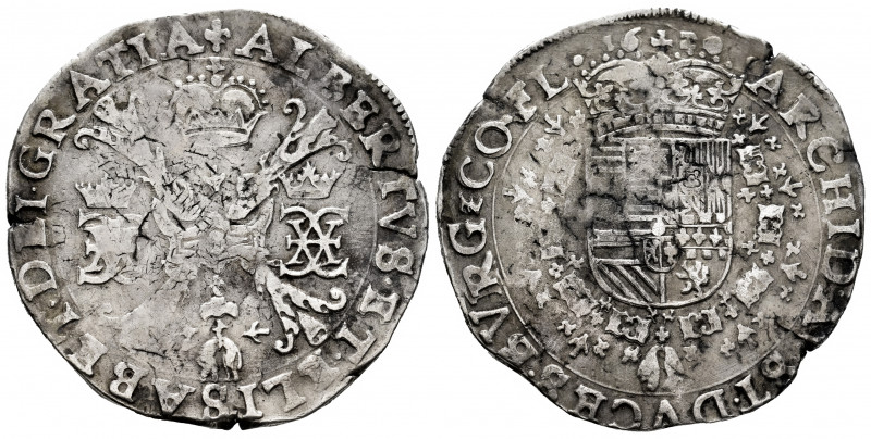 Albert and Elizabeth (1598-1621). 1 patagon. 1620. Bruges. (Tauler-1722). (Vti-3...