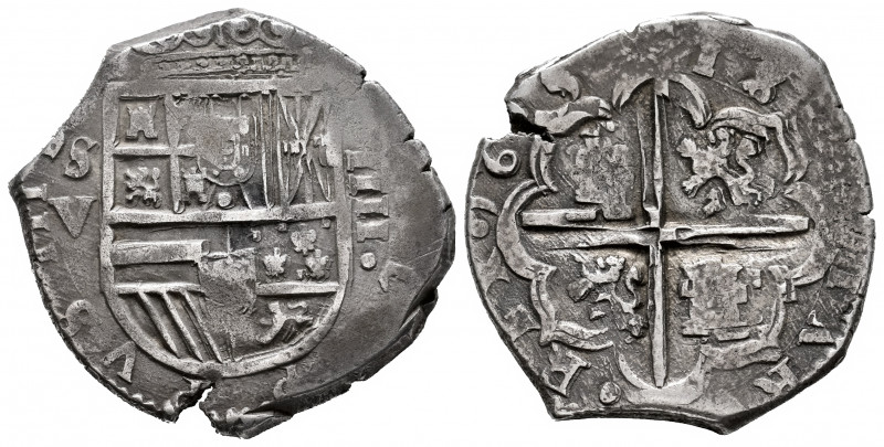 Philip III (1598-1621). 4 reales. 1615. Sevilla. V. (Cal-818). Ag. 13,67 g. The ...