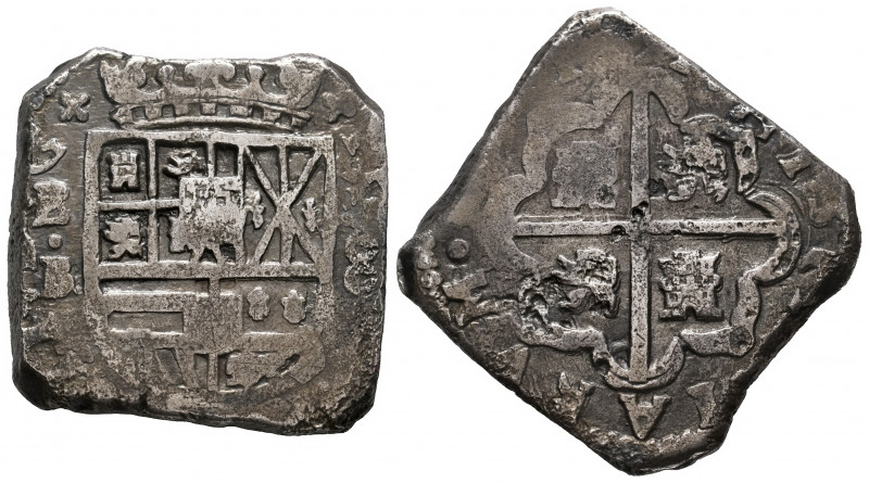 Philip IV (1621-1665). 8 reales. 1(6)51. Burgos. BR. (Cal-1228). Ag. 25,75 g. Sq...