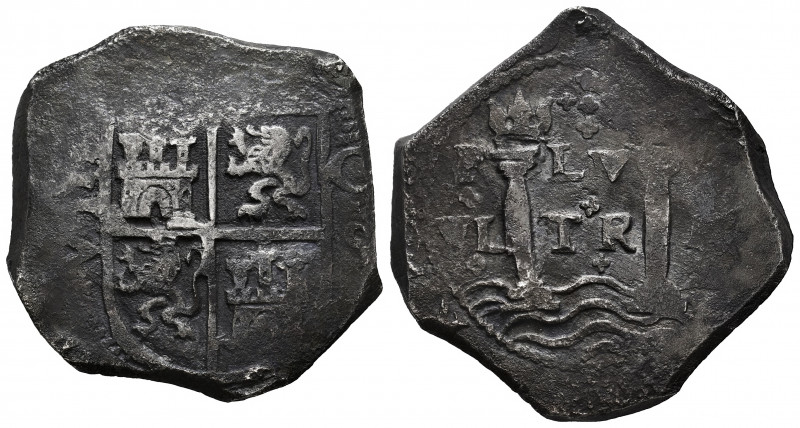 Philip IV (1621-1665). 8 reales. 1655. Cartagena de Indias. S. (Cal-1239). (Rest...