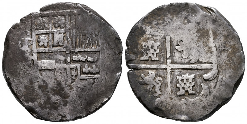 Philip IV (1621-1665). 8 reales. Potosí. T. (Cal-type 327). Ag. 27,22 g. Date no...