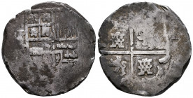 Philip IV (1621-1665). 8 reales. Potosí. T. (Cal-type 327). Ag. 27,22 g. Date not visible. Choice F. Est...150,00. 

Spanish description: Felipe IV ...