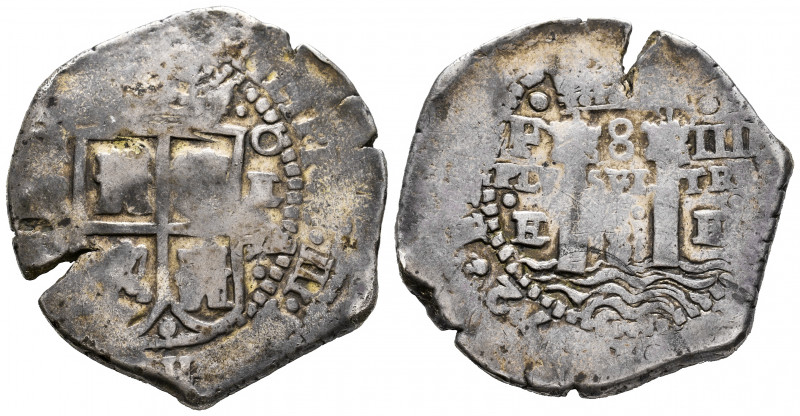 Philip IV (1621-1665). 8 reales. 1652. Potosí. E. Transitional Type. (Cal-1493)....