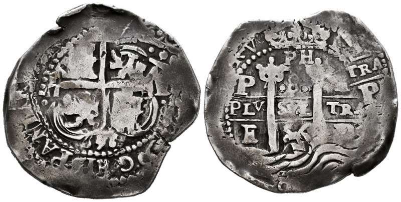 Philip IV (1621-1665). 8 reales. 1656. Potosí. E. (Cal-1512). Ag. 27,29 g. Doubl...
