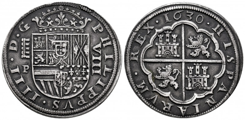 Philip IV (1621-1665). 8 reales. 1630. Segovia. P. (Cal-1588). Ag. 27,57 g. Old ...
