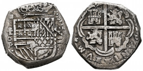 Philip IV (1621-1665). 8 reales. (1630-39). Toledo. P. (Cal-tipo 351). Ag. 27,28 g. Date not visible. Very scarce. VF. Est...300,00. 

Spanish descr...