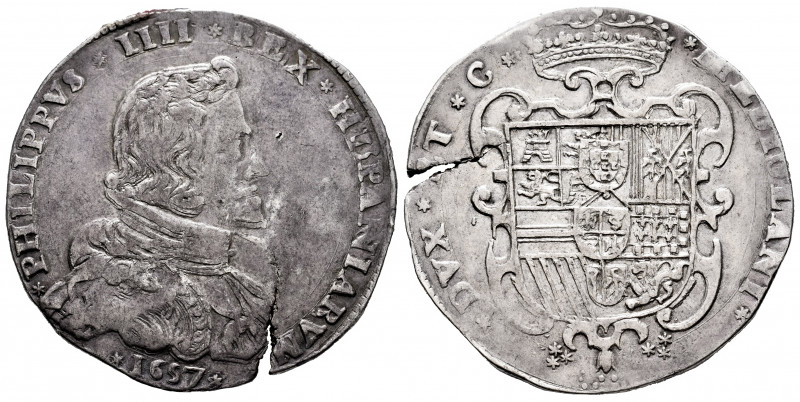 Philip IV (1621-1665). 1 felipe. 1657. Milano. (Tauler-1946). (Vti-15). (Mir-364...