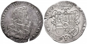 Philip IV (1621-1665). 1 felipe. 1657. Milano. (Tauler-1946). (Vti-15). (Mir-364/1). Ag. 27,51 g. Planchet crack. Scarce. VF/Choice VF. Est...400,00. ...