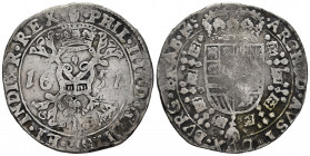 Philip IV (1621-1665). 1 patagon. 1651. Antwerpen. (Tauler-2584). (Vti-954). (Vanhoudt-645.AN). Ag. 23,63 g. Almost VF. Est...100,00. 

Spanish desc...