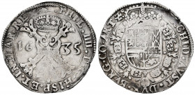 Philip IV (1621-1665). 1 patagon. 1635. Arras. (Tauler-2706). (Vti-1103). (Vanhoudt-645.AR). Ag. 28,07 g. Rare. Choice VF. Est...600,00. 

Spanish d...