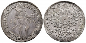 Philip IV (1621-1665). 1 daldre. 1660. Besançon. (Tauler-3514). (Vti-1667). Ag. 28,09 g. In the name of Charles I. Scarce. VF. Est...300,00. 

Spani...