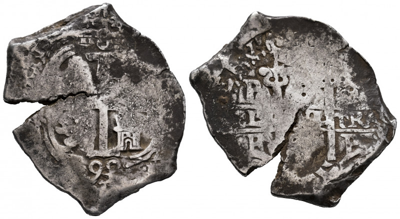 Charles II (1665-1700). 8 reales. 1699. Potosí. F. (Cal-745). Ag. 25,97 g. Planc...