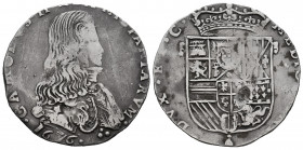 Charles II (1665-1700). 1/2 felipe. 1676. Milano. (Tauler-3096). (Vti-16). Ag. 13,66 g. Scarce. Almost VF. Est...120,00. 

Spanish description: Carl...