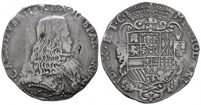 Charles II (1665-1700). 1 ducaton. 1676. Milano. (Tauler-3098). (Vti-19). (Mir-3...