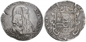 Charles II (1665-1700). 1 felipe. 1666. Milano. (Tauler-3100). (Vti-18). (Mir-380). Ag. 27,56 g. Flan crack, otherwise a good sample for this issue. R...