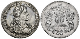 Charles II (1665-1700). Ducat. 1693. Naples. AG/A. (Tauler-3202). (Vti-194). (Mir-294). Ag. 21,52 g. Cleaned. Scarce. Almost XF. Est...400,00. 

Spa...