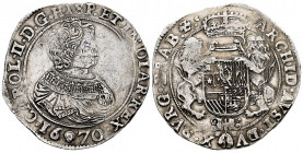 Charles II (1665-1700). 1 ducaton. 1670. Brussels. (Tauler-3466). (Vti-505). (Vanhoudt-692.BS). Ag. 32,48 g. Choice VF. Est...250,00. 

Spanish desc...