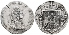 Charles III The Pretender (1701-1714). 1 felipe. 1707. Milano. (Tauler-3573). (Vti-5). (Mir-398/1). Ag. 27,61 g. Planchet crack. Faint scratches. Rare...