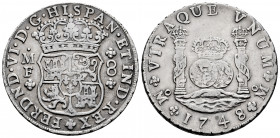 Ferdinand VI (1746-1759). 8 reales. 1748. Mexico. MF. (Cal-471). Ag. 26,76 g. VF. Est...350,00. 

Spanish description: Fernando VI (1746-1759). 8 re...
