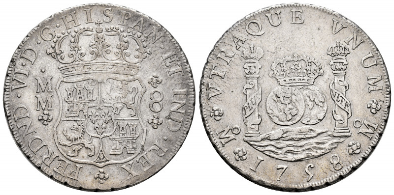 Ferdinand VI (1746-1759). 8 reales. 1758. Mexico. MM. (Cal-494). Ag. 26,85 g. VF...