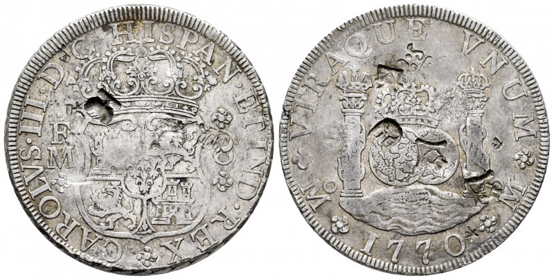 Charles III (1759-1788). 8 reales. 1770. Mexico. MF. (Cal-1099). Ag. 26,85 g. Ch...